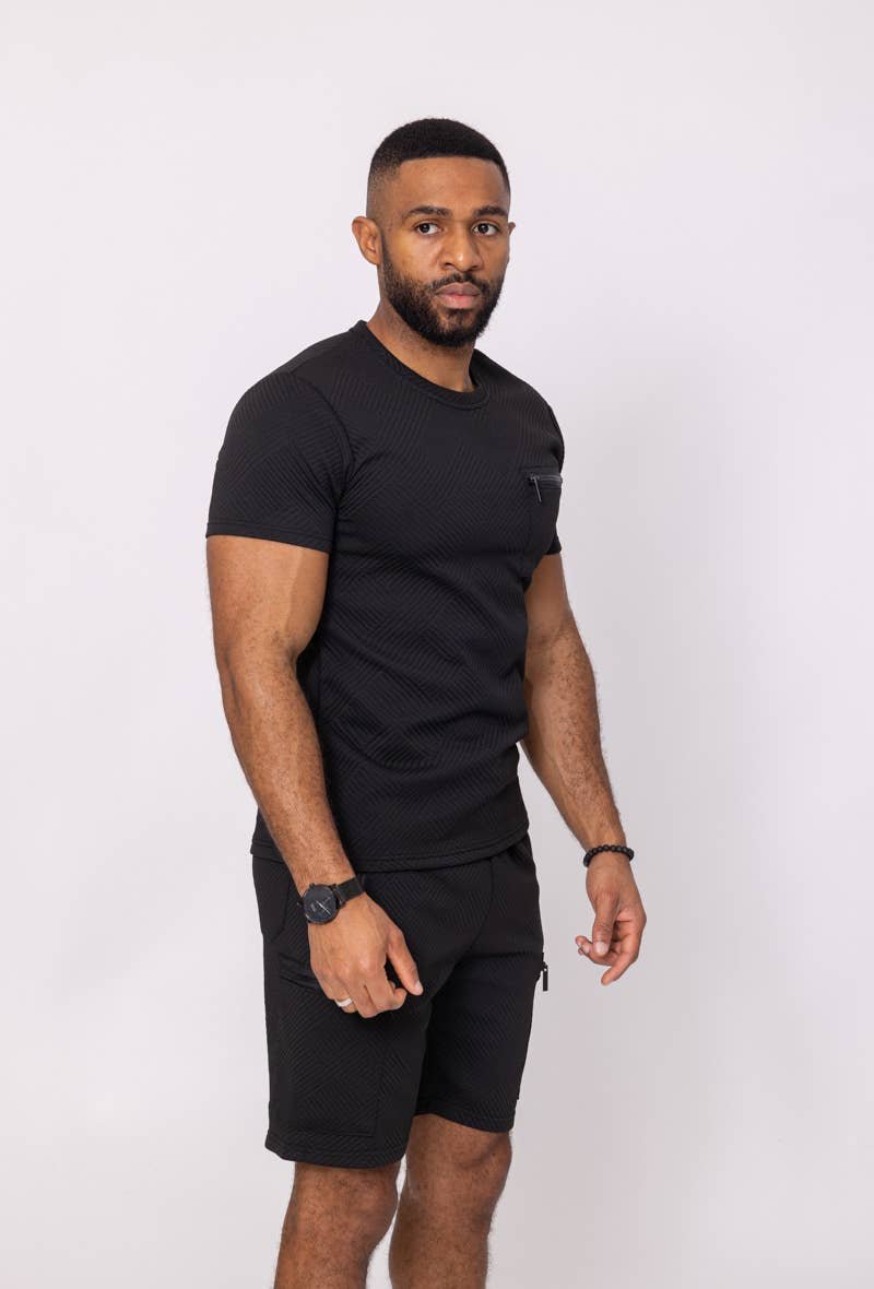 Zayne Paris Men's Zip T-Shirt/Shorts Set — Brass Velvet Trading Co.